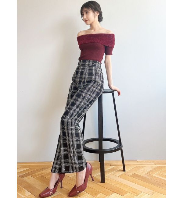 RESEXXY「シャギーコンビオフショルニットトップス」|ニット・セーター|