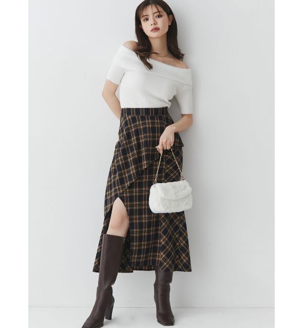 RESEXXY「シャギーコンビオフショルニットトップス」|ニット・セーター|