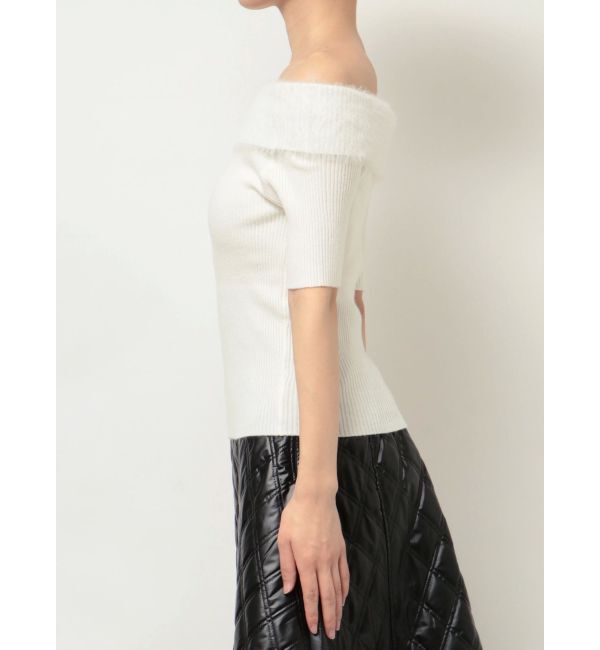 RESEXXY「シャギーコンビオフショルニットトップス」|ニット・セーター|