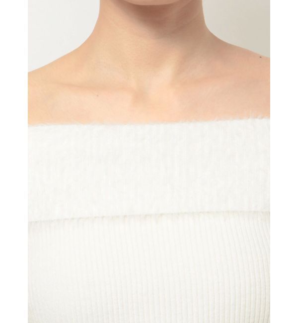 RESEXXY「シャギーコンビオフショルニットトップス」|ニット・セーター|