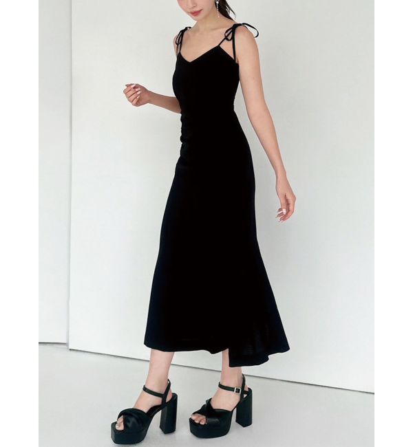 RESEXXY「ショルダーリボンマーメイドキャミワンピース」|ワンピース|ブラック