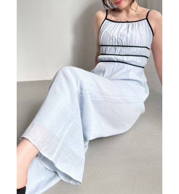 RESEXXY「シフォンキャミコンビネゾン」|オールインワン|ブルー