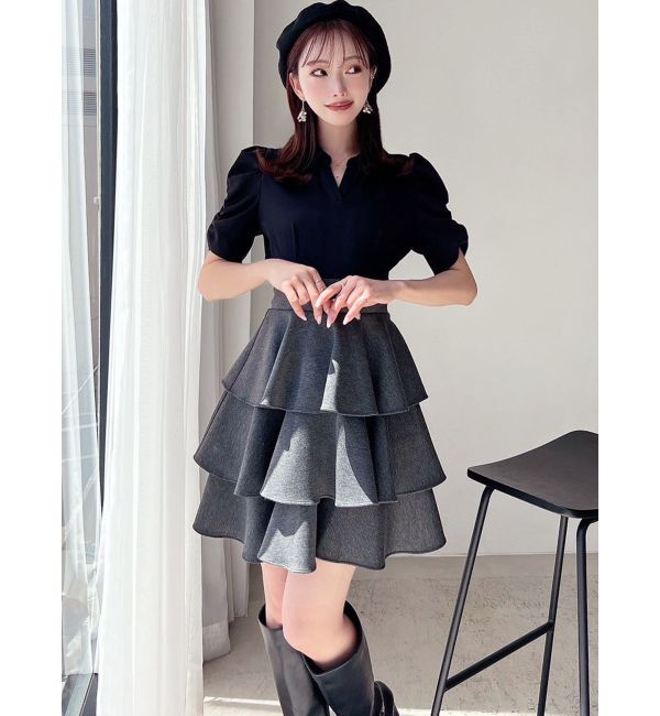 RESEXXY「ボリュームフレアミニワンピース」|ワンピース|