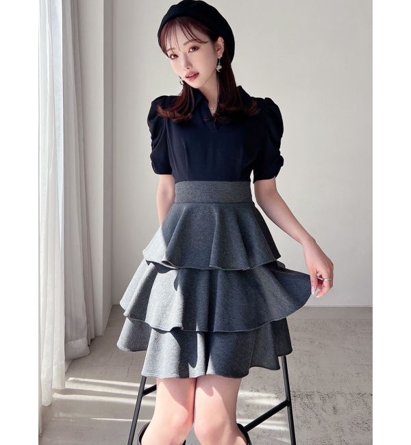 RESEXXY「ボリュームフレアミニワンピース」|ワンピース|