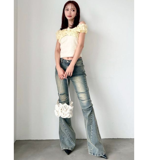 RESEXXY「ボリュームフリルドッキングカットトップス」|Tシャツ・カットソー|