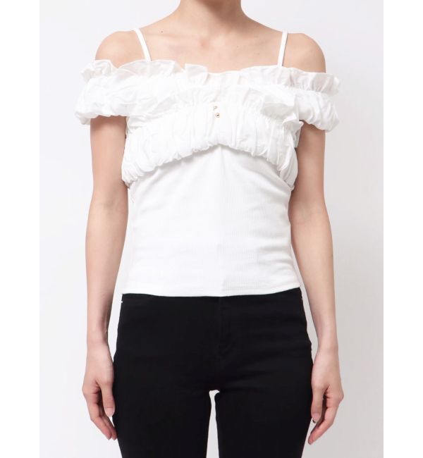 RESEXXY「ボリュームフリルドッキングカットトップス」|Tシャツ・カットソー|