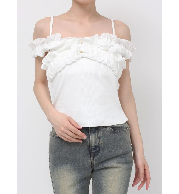 RESEXXY「ボリュームフリルドッキングカットトップス」|Tシャツ・カットソー|