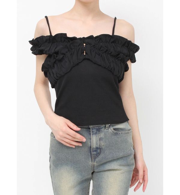 RESEXXY「ボリュームフリルドッキングカットトップス」|Tシャツ・カットソー|