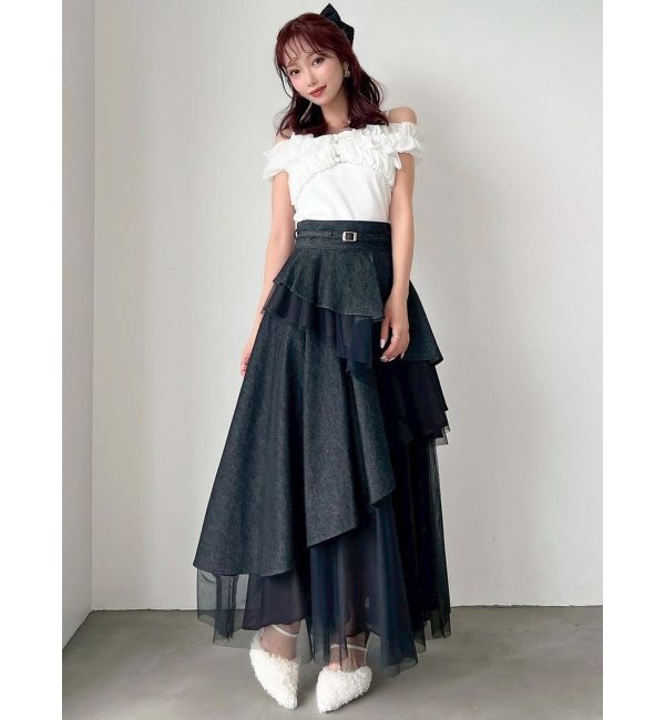 RESEXXY「ボリュームフリルドッキングカットトップス」|Tシャツ・カットソー|