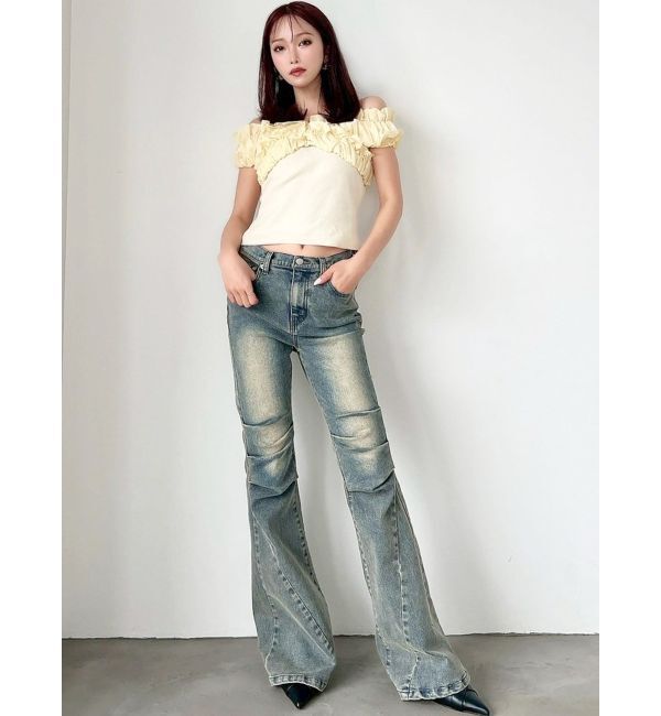 RESEXXY「ボリュームフリルドッキングカットトップス」|Tシャツ・カットソー|