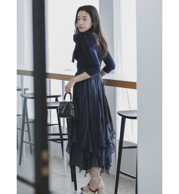 dazzlin「ネックドレープカットトップス」|Tシャツ・カットソー|