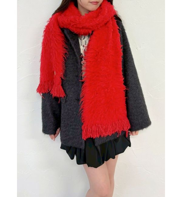 dazzlin「リップルカールマフラー」|マフラー|レッド