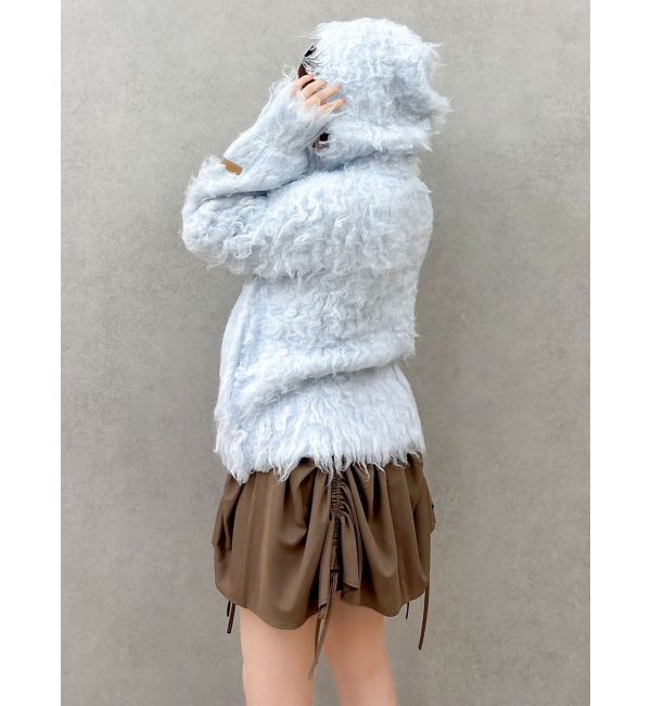 dazzlin「リップルカールニットフーディ」|ニット・セーター|