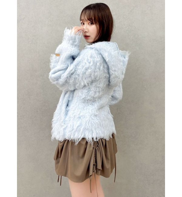 dazzlin「リップルカールニットフーディ」|ニット・セーター|