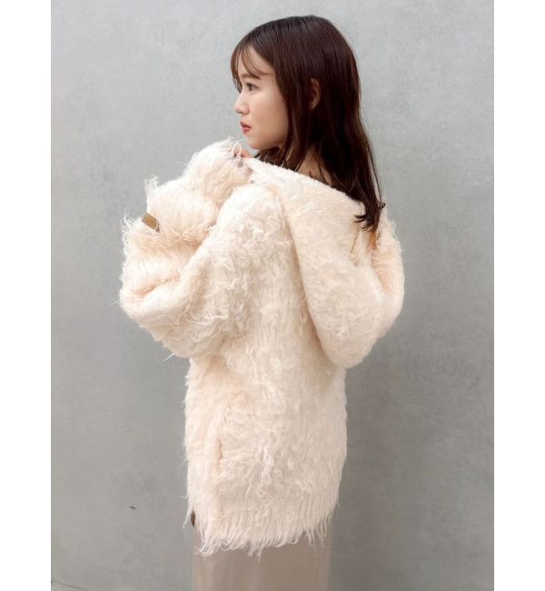 dazzlin「リップルカールニットフーディ」|ニット・セーター|