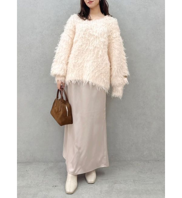 dazzlin「リップルカールニットフーディ」|ニット・セーター|