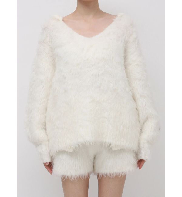 dazzlin「リップルカールニットフーディ」|ニット・セーター|