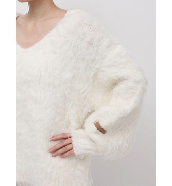 dazzlin「リップルカールニットフーディ」|ニット・セーター|