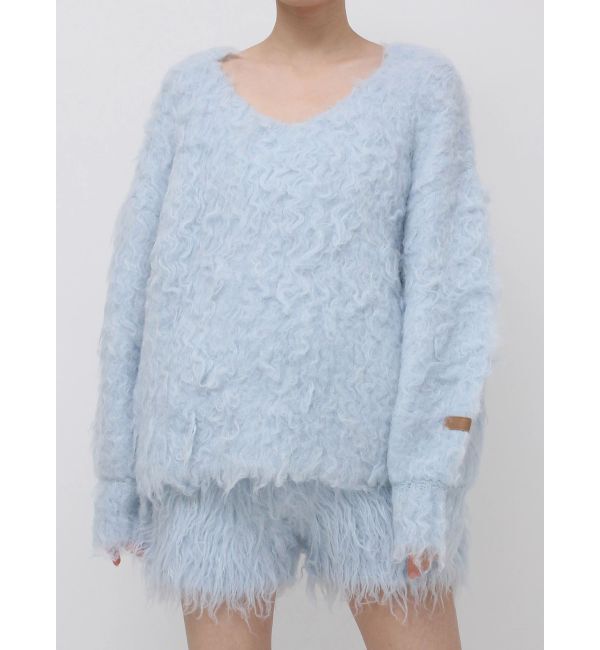 dazzlin「リップルカールニットフーディ」|ニット・セーター|