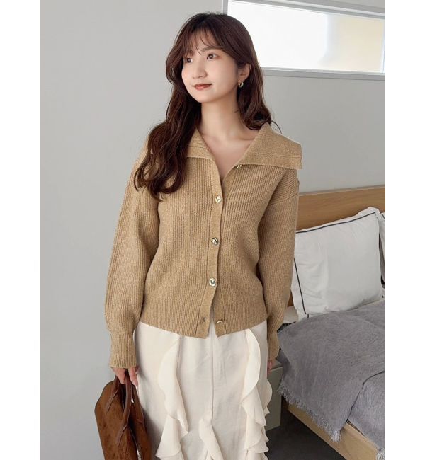 dazzlin「ビックカラーカーデ」|カーディガン|キャメル