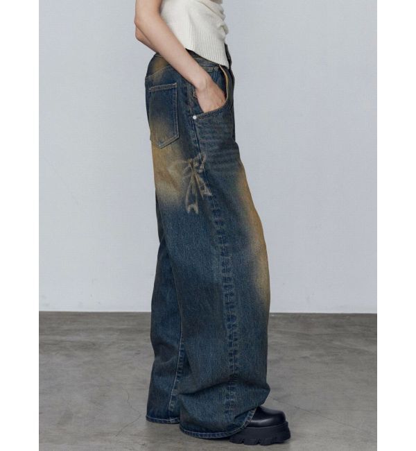 EMODA「リボングラフィックルーズジーンズ」|デニム|