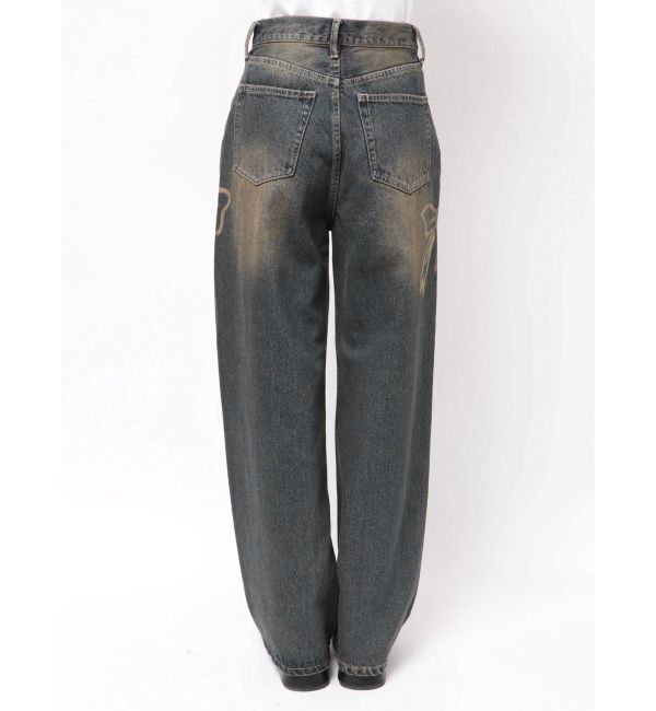 EMODA「リボングラフィックルーズジーンズ」|デニム|