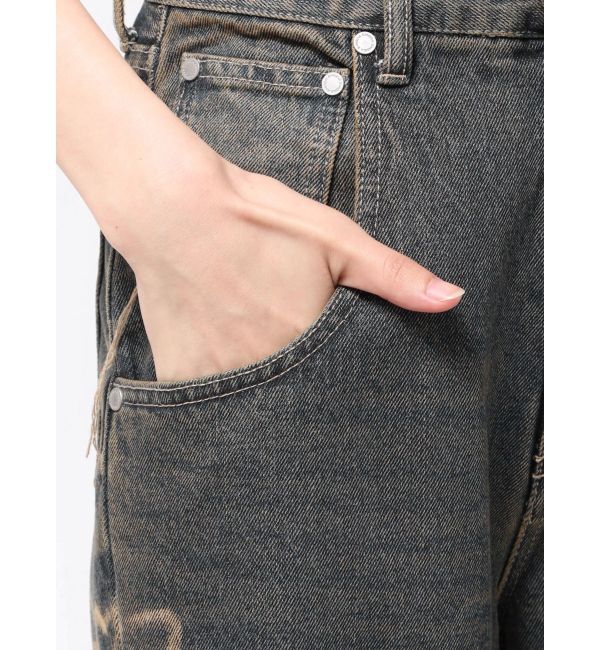 EMODA「リボングラフィックルーズジーンズ」|デニム|