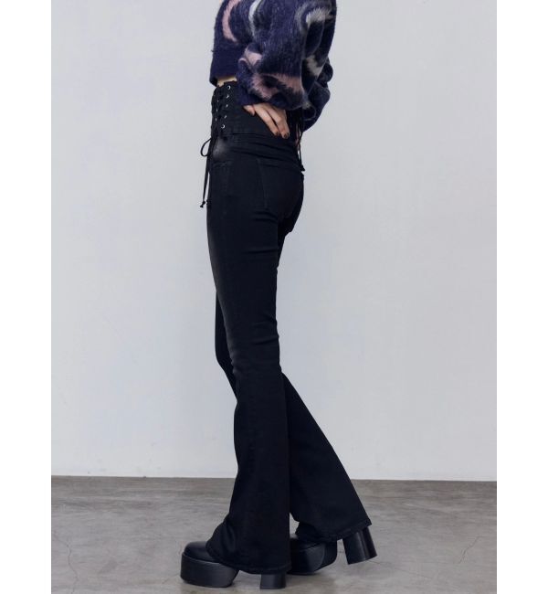 EMODA「スリーレスアップハイウエストフレアパギンス」|デニム|