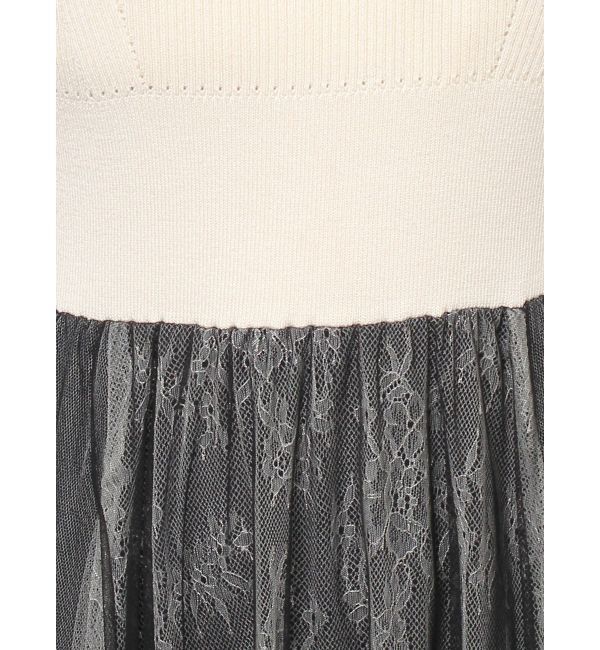 MERCURYDUO「チュールドッキングオープンショルダーワンピース」|ワンピース|