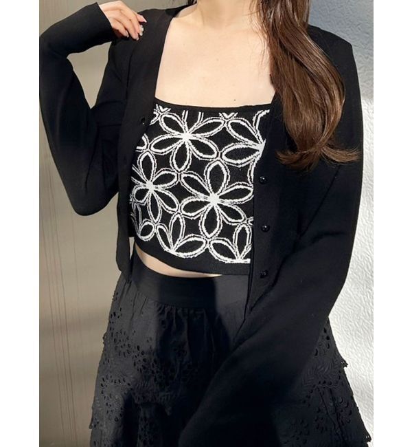 MERCURYDUO「ジャカードキャミセットアンサンブル」|その他|ブラック