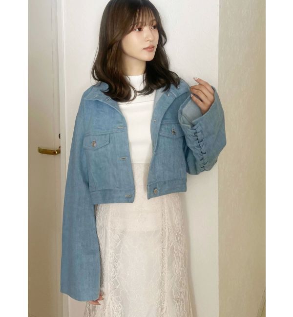 MERCURYDUO「スタンドカラーコルセットデニムジャケット」|デニムジャケット|