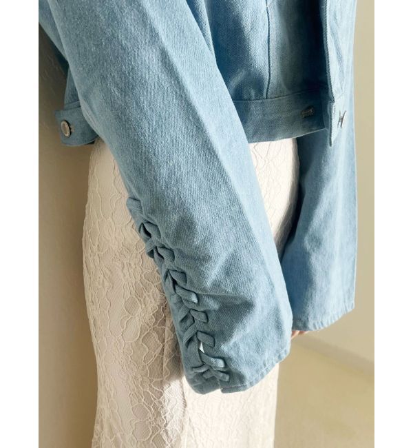 MERCURYDUO「スタンドカラーコルセットデニムジャケット」|デニムジャケット|