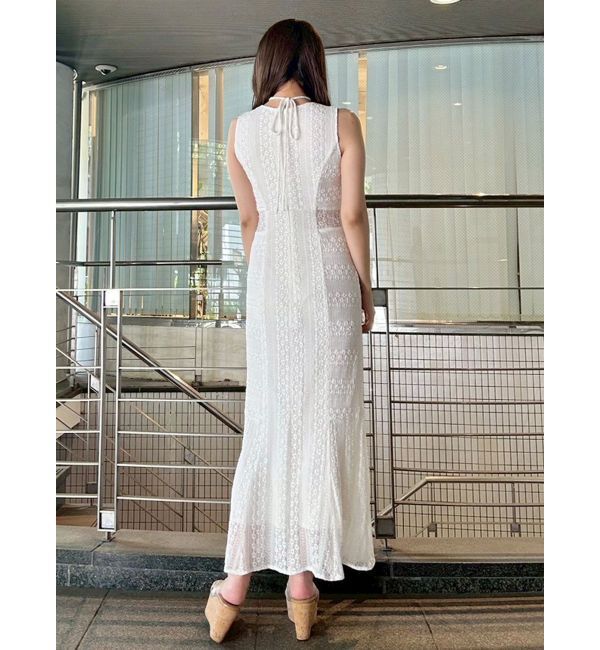 MERCURYDUO「カットレースブロッキングマーメイドワンピース」|ワンピース|