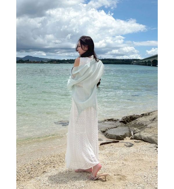 MERCURYDUO「カットレースブロッキングマーメイドワンピース」|ワンピース|