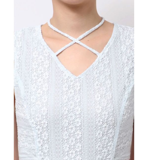 MERCURYDUO「カットレースブロッキングマーメイドワンピース」|ワンピース|