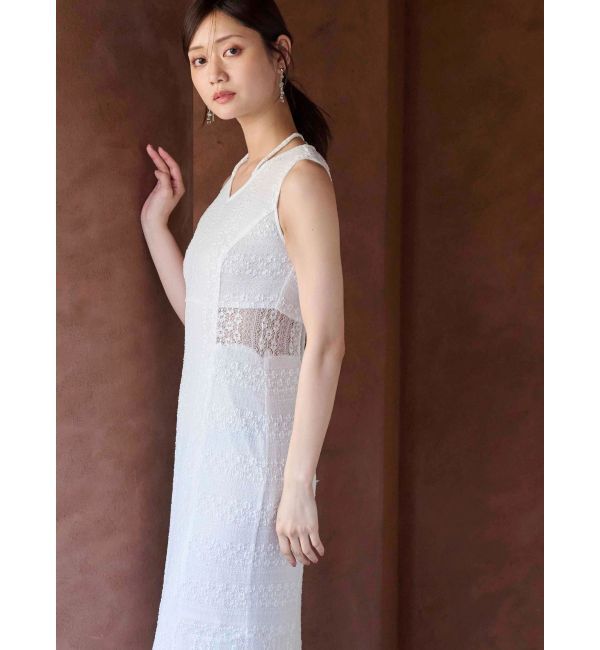 MERCURYDUO「カットレースブロッキングマーメイドワンピース」|ワンピース|