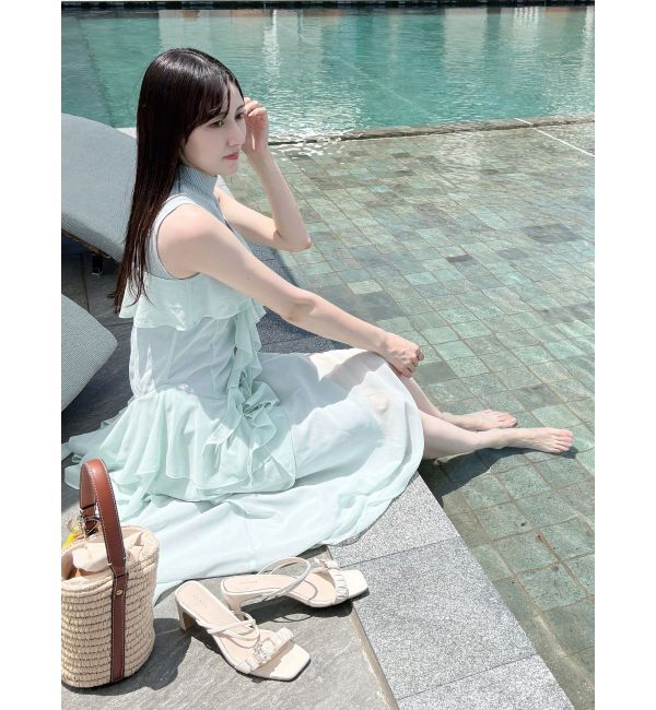 MERCURYDUO「ラッフルティアードキャミワンピース」|ワンピース|