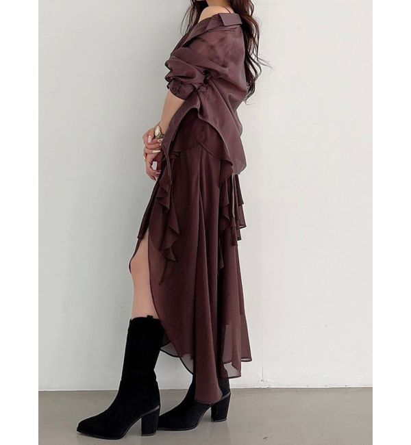 MERCURYDUO「ラッフルティアードキャミワンピース」|ワンピース|