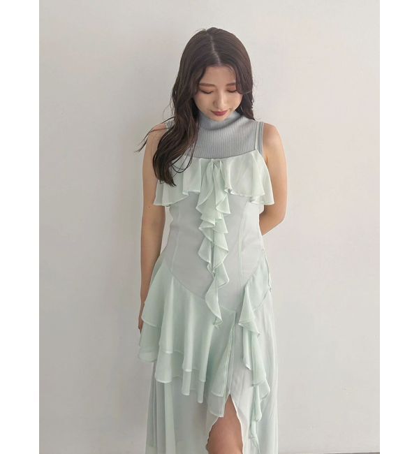 MERCURYDUO「ラッフルティアードキャミワンピース」|ワンピース|