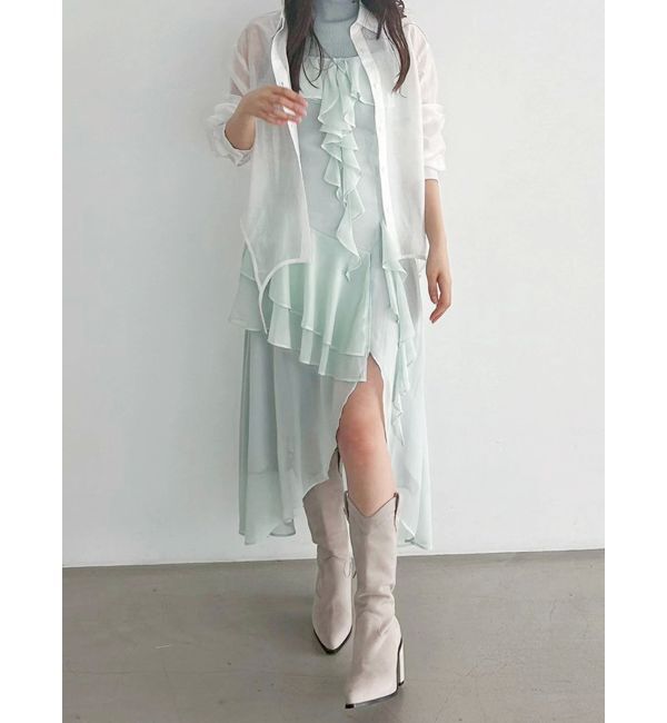 MERCURYDUO「ラッフルティアードキャミワンピース」|ワンピース|