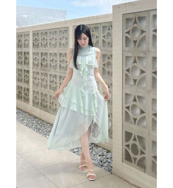 MERCURYDUO「ラッフルティアードキャミワンピース」|ワンピース|