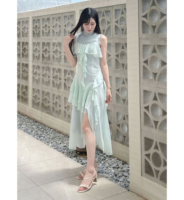 MERCURYDUO「ラッフルティアードキャミワンピース」|ワンピース|