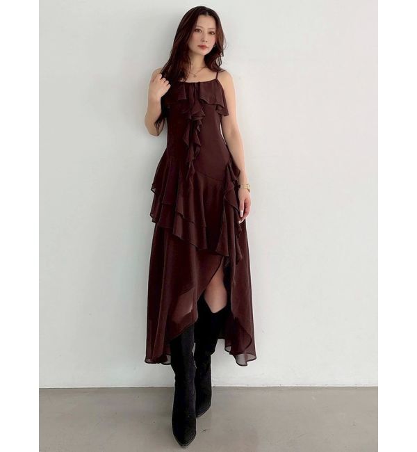 MERCURYDUO「ラッフルティアードキャミワンピース」|ワンピース|