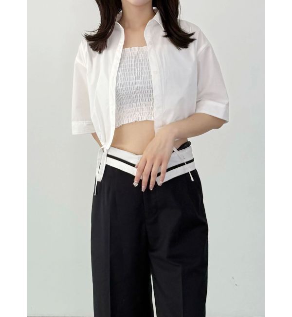 MERCURYDUO「ドロストヘムベアセットシャツ」|シャツ・ブラウス|