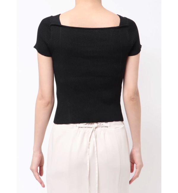 MERCURYDUO「レイヤードライクレースアップニット」|ニット・セーター|