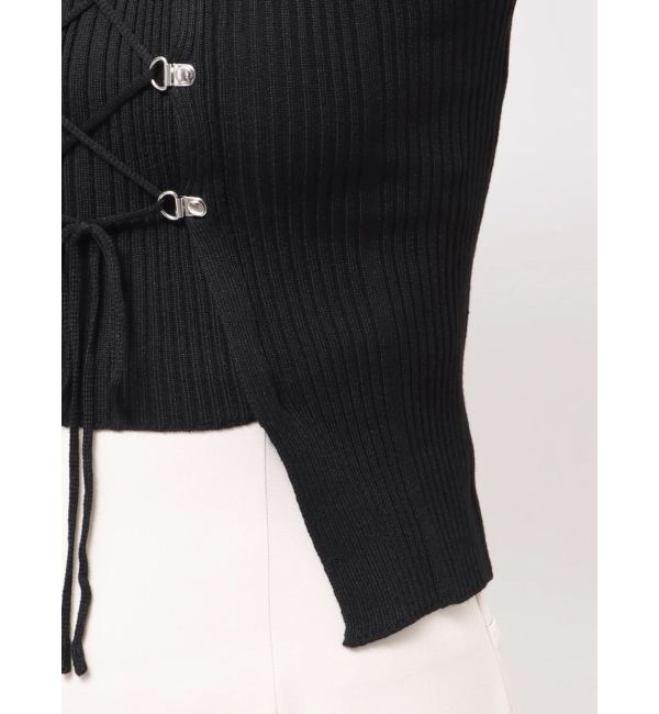 MERCURYDUO「レイヤードライクレースアップニット」|ニット・セーター|