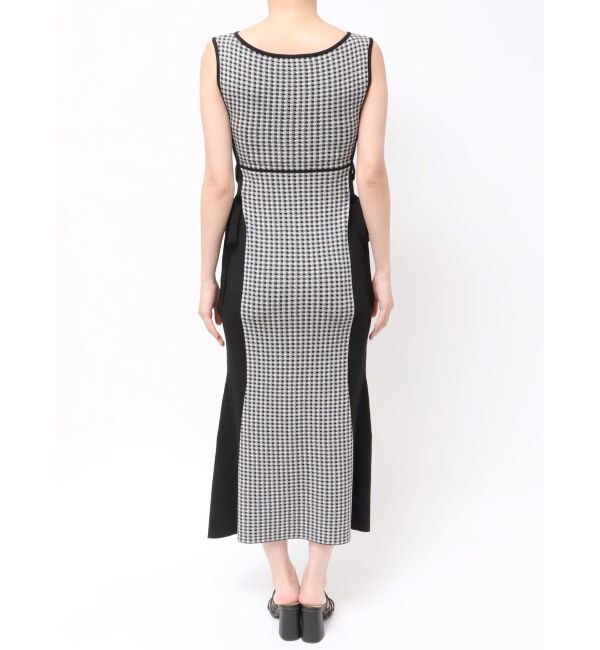 MERCURYDUO「チェックサイドレースアップニットワンピース」|ワンピース|