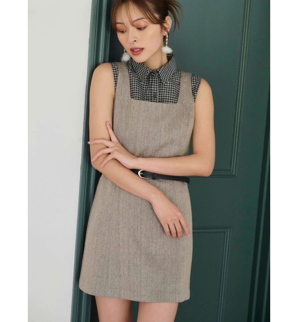 MERCURYDUO「ヘリンボーンタイトミニジャンスカ」|ワンピース|