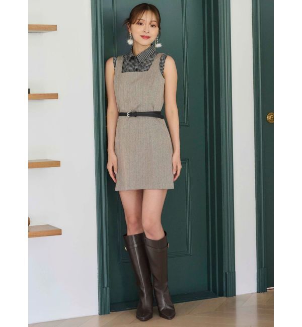 MERCURYDUO「ヘリンボーンタイトミニジャンスカ」|ワンピース|