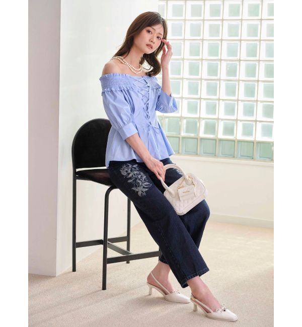 MERCURYDUO「前後2WAYレースアップコルセットブラウス」|シャツ・ブラウス|